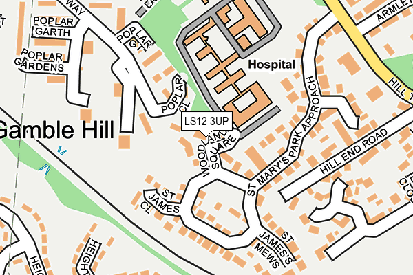 LS12 3UP map - OS OpenMap – Local (Ordnance Survey)