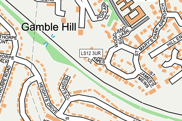 LS12 3UR map - OS OpenMap – Local (Ordnance Survey)
