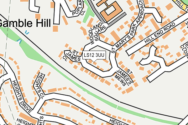 LS12 3UU map - OS OpenMap – Local (Ordnance Survey)