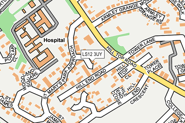 LS12 3UY map - OS OpenMap – Local (Ordnance Survey)