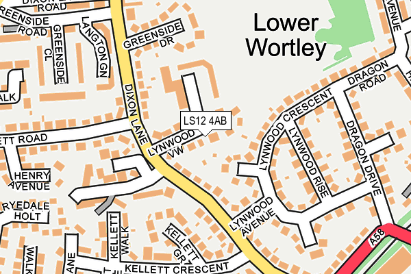 LS12 4AB map - OS OpenMap – Local (Ordnance Survey)