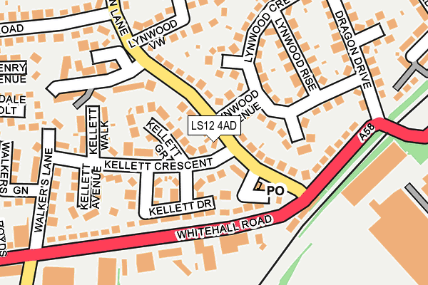 LS12 4AD map - OS OpenMap – Local (Ordnance Survey)