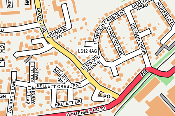 LS12 4AG map - OS OpenMap – Local (Ordnance Survey)