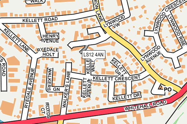 LS12 4AN map - OS OpenMap – Local (Ordnance Survey)