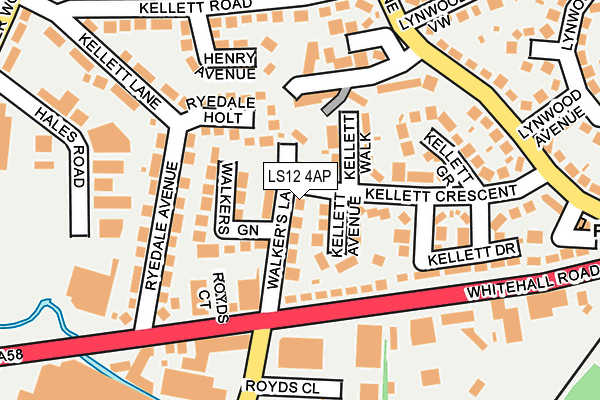 LS12 4AP map - OS OpenMap – Local (Ordnance Survey)