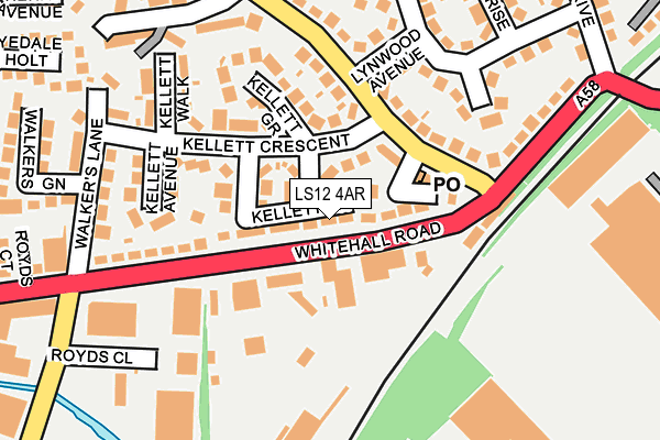 LS12 4AR map - OS OpenMap – Local (Ordnance Survey)