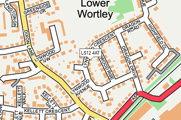 LS12 4AT map - OS OpenMap – Local (Ordnance Survey)