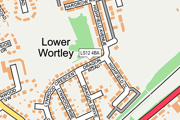 LS12 4BA map - OS OpenMap – Local (Ordnance Survey)