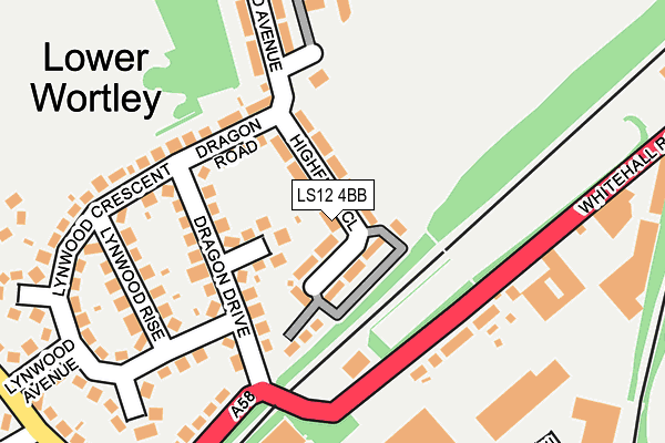 LS12 4BB map - OS OpenMap – Local (Ordnance Survey)