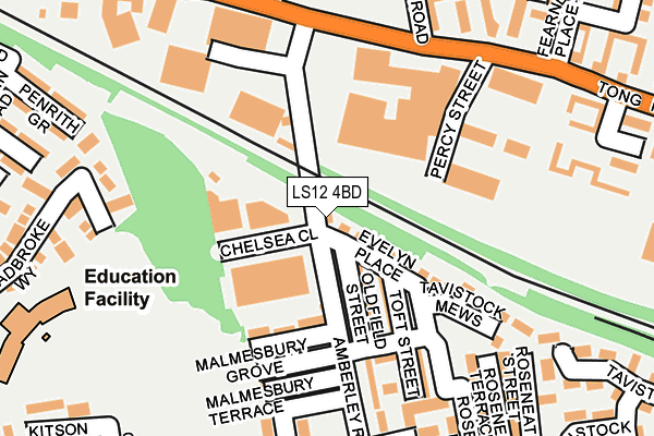 LS12 4BD map - OS OpenMap – Local (Ordnance Survey)