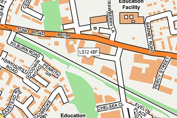 LS12 4BF map - OS OpenMap – Local (Ordnance Survey)