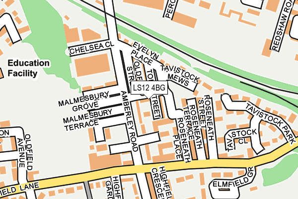 LS12 4BG map - OS OpenMap – Local (Ordnance Survey)