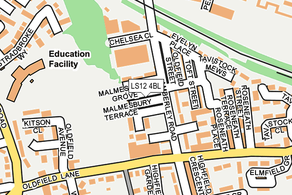 LS12 4BL map - OS OpenMap – Local (Ordnance Survey)