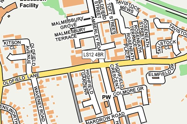 LS12 4BR map - OS OpenMap – Local (Ordnance Survey)