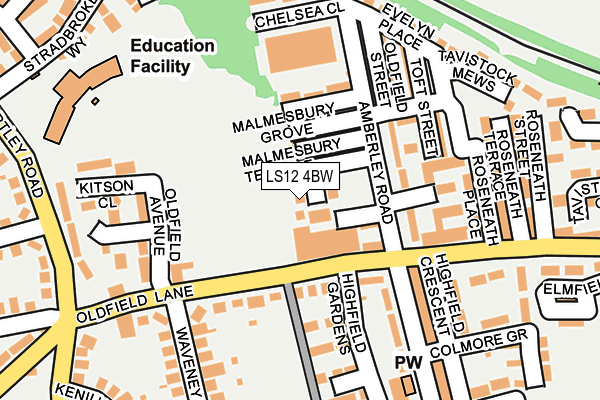 LS12 4BW map - OS OpenMap – Local (Ordnance Survey)