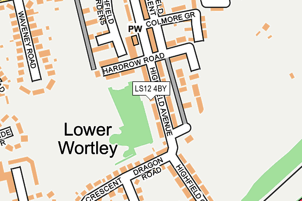 LS12 4BY map - OS OpenMap – Local (Ordnance Survey)