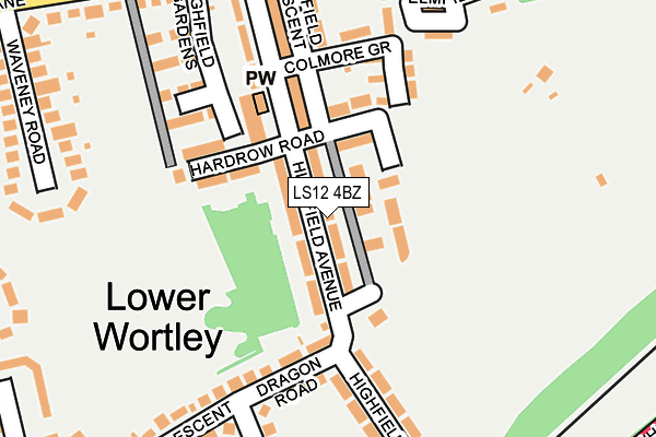 LS12 4BZ map - OS OpenMap – Local (Ordnance Survey)