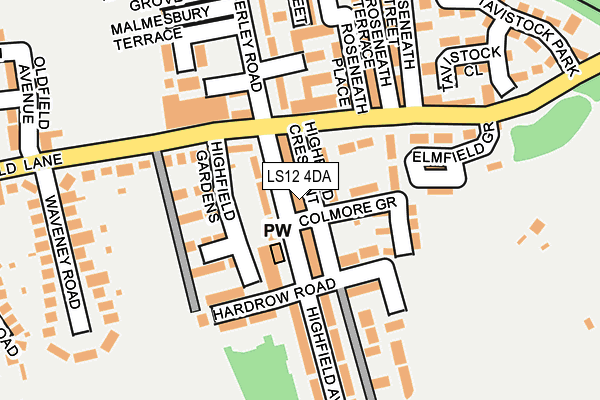 LS12 4DA map - OS OpenMap – Local (Ordnance Survey)