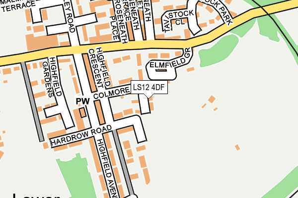 LS12 4DF map - OS OpenMap – Local (Ordnance Survey)