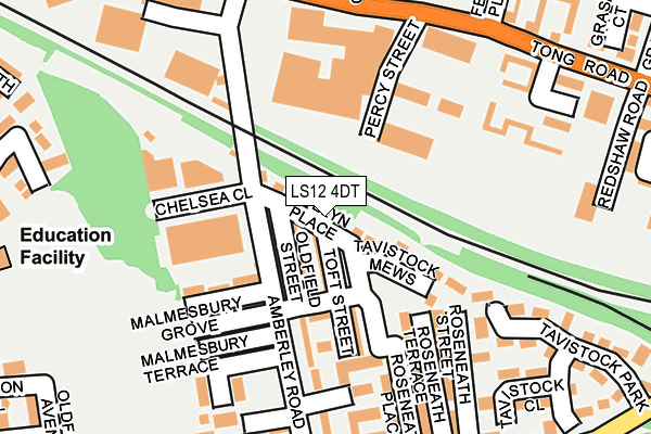 LS12 4DT map - OS OpenMap – Local (Ordnance Survey)