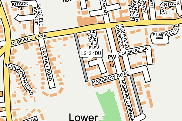 LS12 4DU map - OS OpenMap – Local (Ordnance Survey)