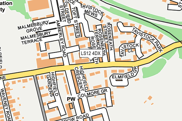 LS12 4DX map - OS OpenMap – Local (Ordnance Survey)