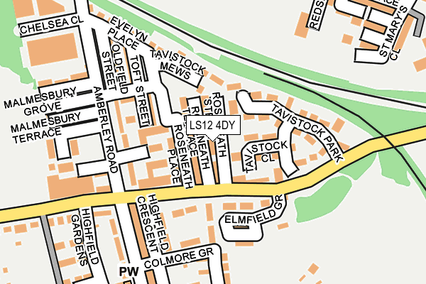 LS12 4DY map - OS OpenMap – Local (Ordnance Survey)
