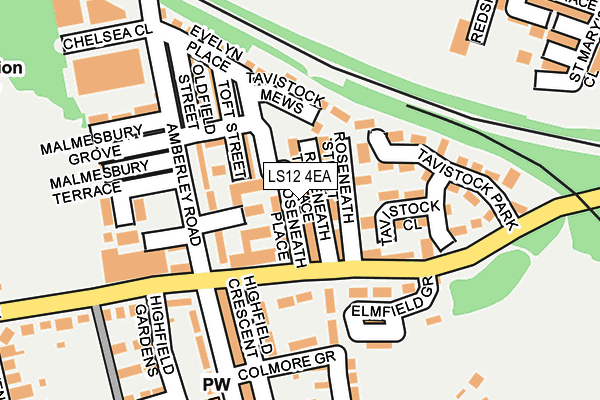 LS12 4EA map - OS OpenMap – Local (Ordnance Survey)