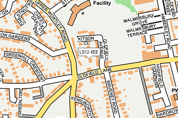 LS12 4EE map - OS OpenMap – Local (Ordnance Survey)