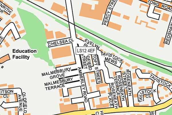 LS12 4EF map - OS OpenMap – Local (Ordnance Survey)
