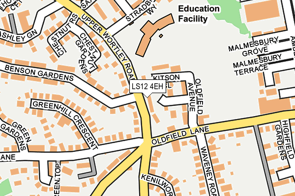 LS12 4EH map - OS OpenMap – Local (Ordnance Survey)
