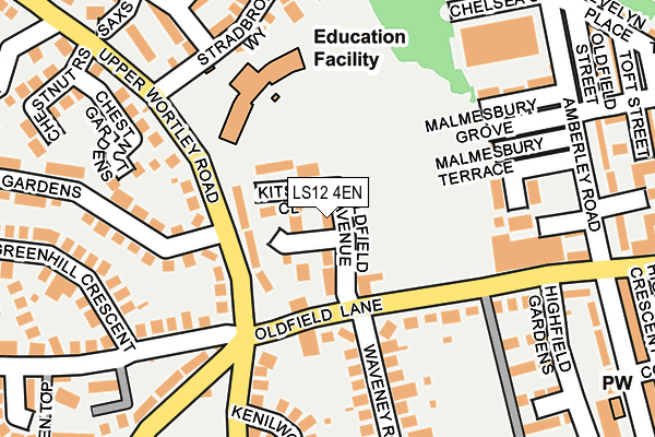 LS12 4EN map - OS OpenMap – Local (Ordnance Survey)