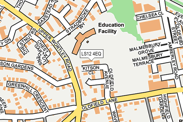 LS12 4EQ map - OS OpenMap – Local (Ordnance Survey)