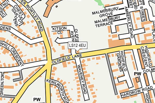 LS12 4EU map - OS OpenMap – Local (Ordnance Survey)