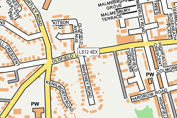 LS12 4EX map - OS OpenMap – Local (Ordnance Survey)