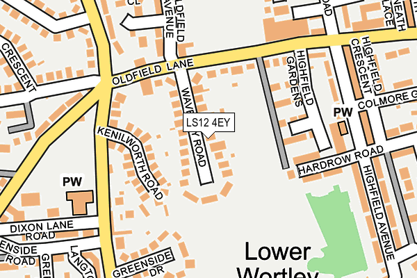LS12 4EY map - OS OpenMap – Local (Ordnance Survey)
