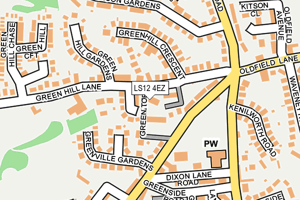 LS12 4EZ map - OS OpenMap – Local (Ordnance Survey)