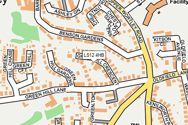LS12 4HB map - OS OpenMap – Local (Ordnance Survey)