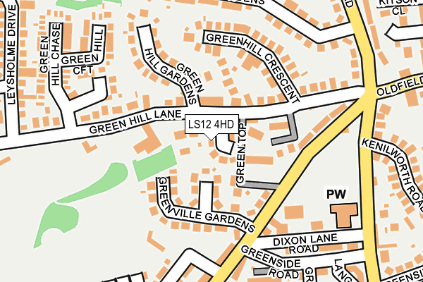 LS12 4HD map - OS OpenMap – Local (Ordnance Survey)