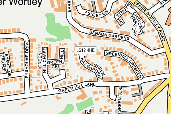 LS12 4HE map - OS OpenMap – Local (Ordnance Survey)