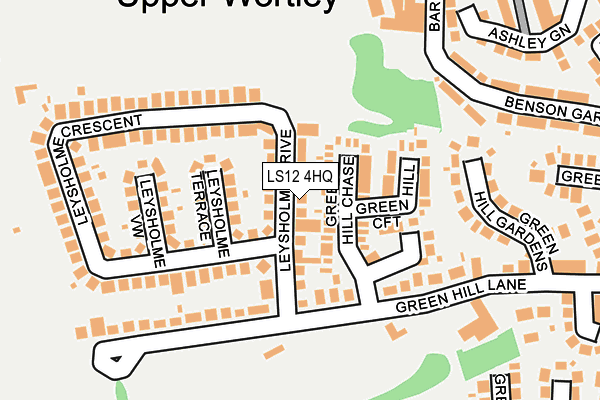 LS12 4HQ map - OS OpenMap – Local (Ordnance Survey)