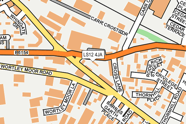 LS12 4JA map - OS OpenMap – Local (Ordnance Survey)