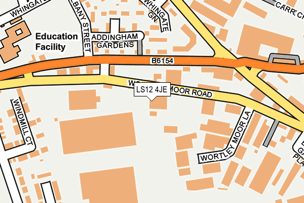 LS12 4JE map - OS OpenMap – Local (Ordnance Survey)