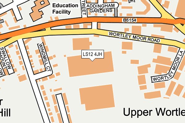 LS12 4JH map - OS OpenMap – Local (Ordnance Survey)