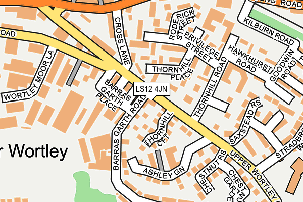LS12 4JN map - OS OpenMap – Local (Ordnance Survey)