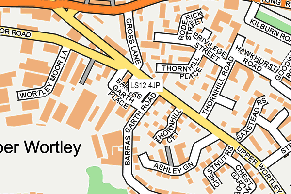 LS12 4JP map - OS OpenMap – Local (Ordnance Survey)