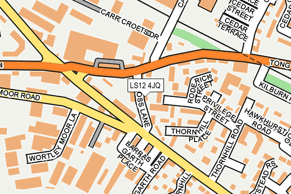 LS12 4JQ map - OS OpenMap – Local (Ordnance Survey)