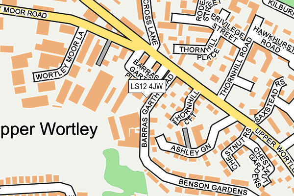 LS12 4JW map - OS OpenMap – Local (Ordnance Survey)