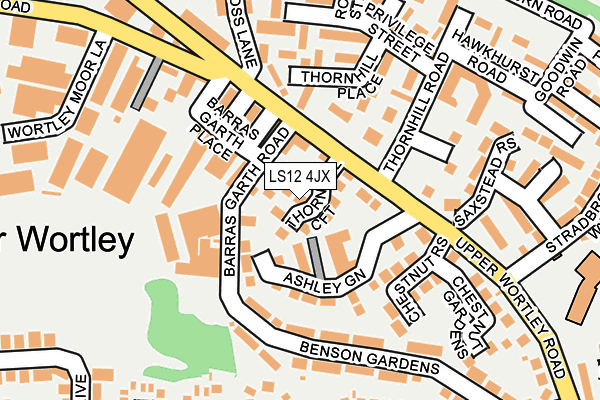 LS12 4JX map - OS OpenMap – Local (Ordnance Survey)