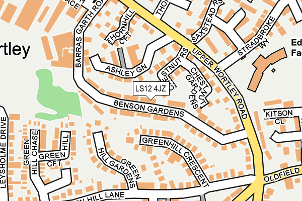 LS12 4JZ map - OS OpenMap – Local (Ordnance Survey)